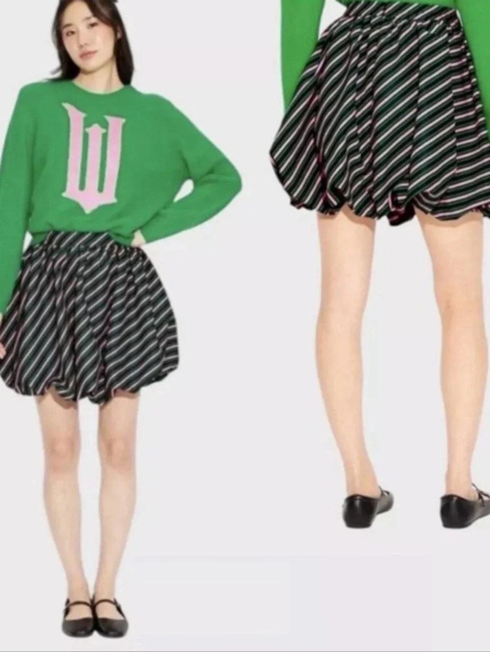Target X Tazwell Women’s Wicked Movie Striped Bubble Mini Skirt XL